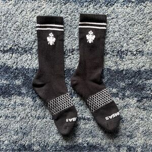 Bombas All Purpose Calf Length Socks Sz Large Black White Honeycomb
